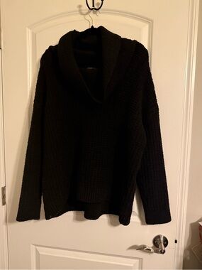 Barefoot Dreams Black Cowl-Neck Knit Sweater